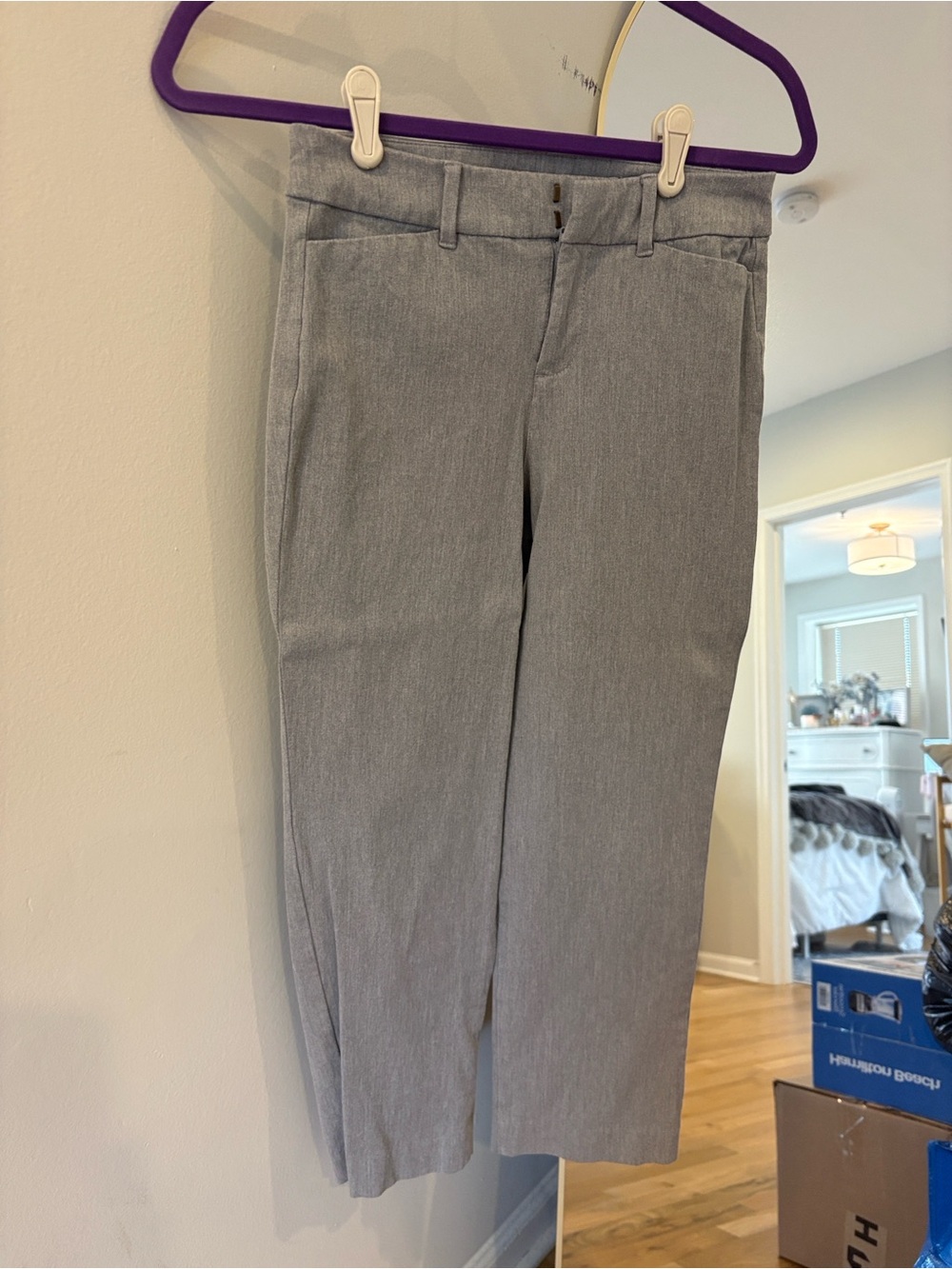 Old Navy Pixie Straight High-Rise Pants in Gray